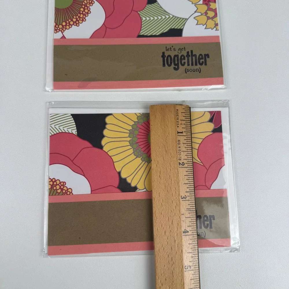 Shilo Henriques Creations Lets Get Together Soon Floral Greeting Cards Set of 2‎
